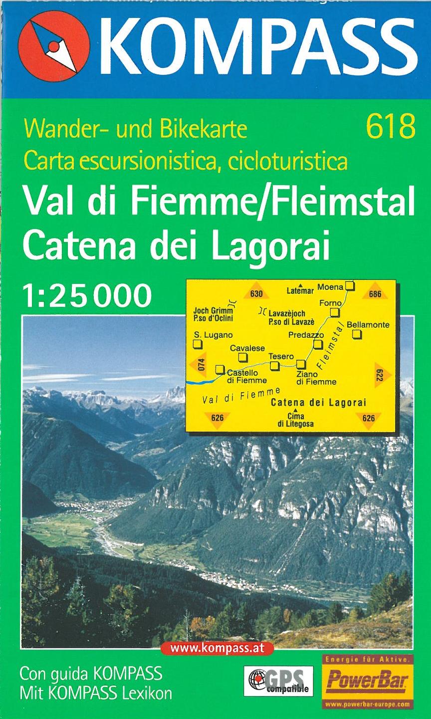 Val di Fiemme - Fleimstal - Val di Fiemme/Catena di Lagorai*, Kompass Wanderkarte 618 1:25 00