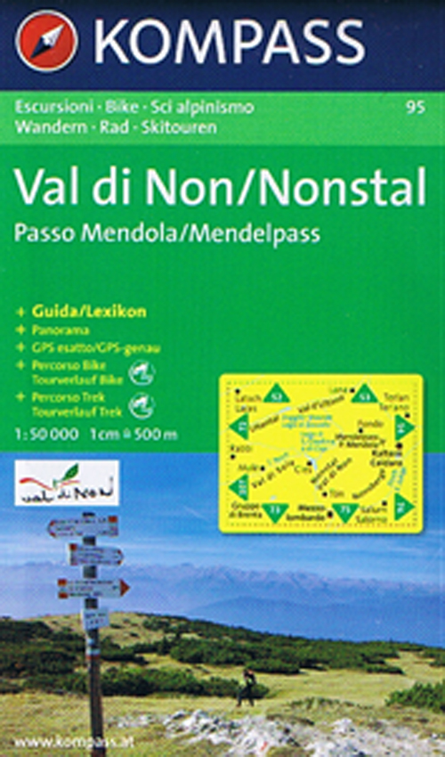 Val di Non - Nonstal : Passo Mendola - Mendelpass, Kompass Wandern Rad Skitouren 95