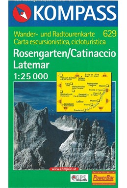 Rosengarten/Catinaccio-Latemar, Kompass Wanderkarte 629 1:25 000