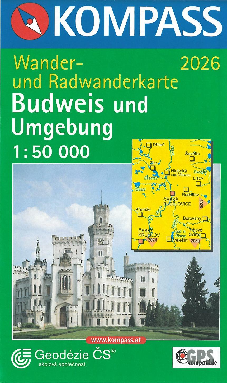Budweis (Budejovice) und Umgebung, Kompass Wander- u. Radwanderkarte 2026 1