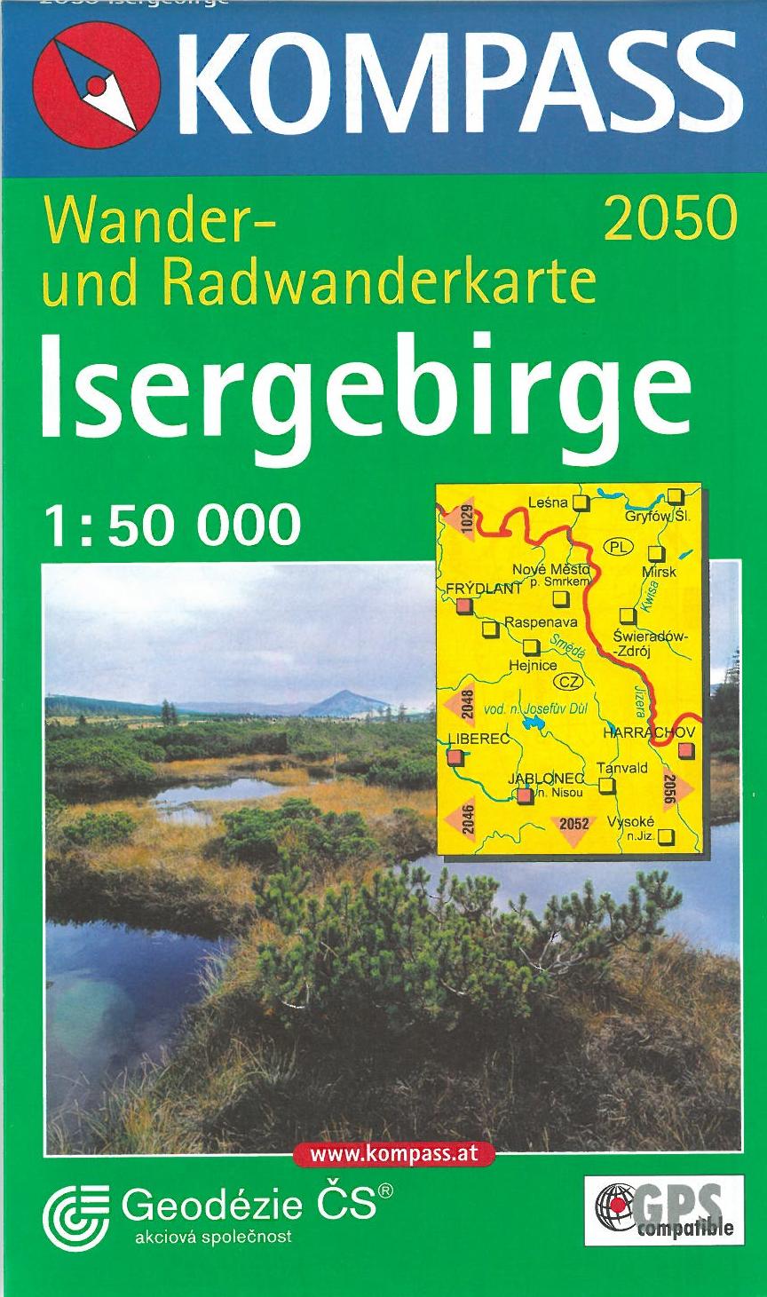 Isergebirge (Jizerske Hory), Kompass Wander- u. Radwanderkarte 2050 1:50 000