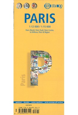 Paris (lamineret), Borch City Map 1:12.000/1:15.000