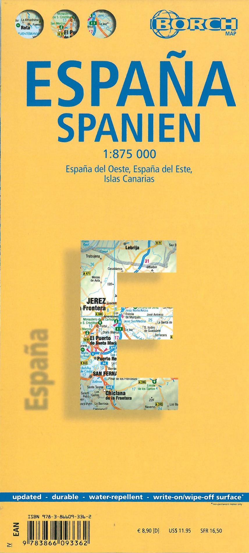 Spain - Spanien (lamineret), Borch map