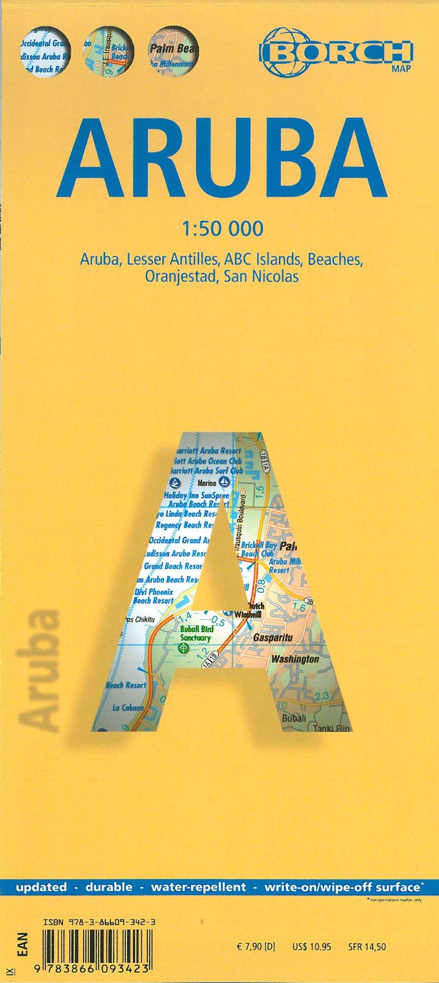 Aruba (lamineret), Borch map 1:50.000