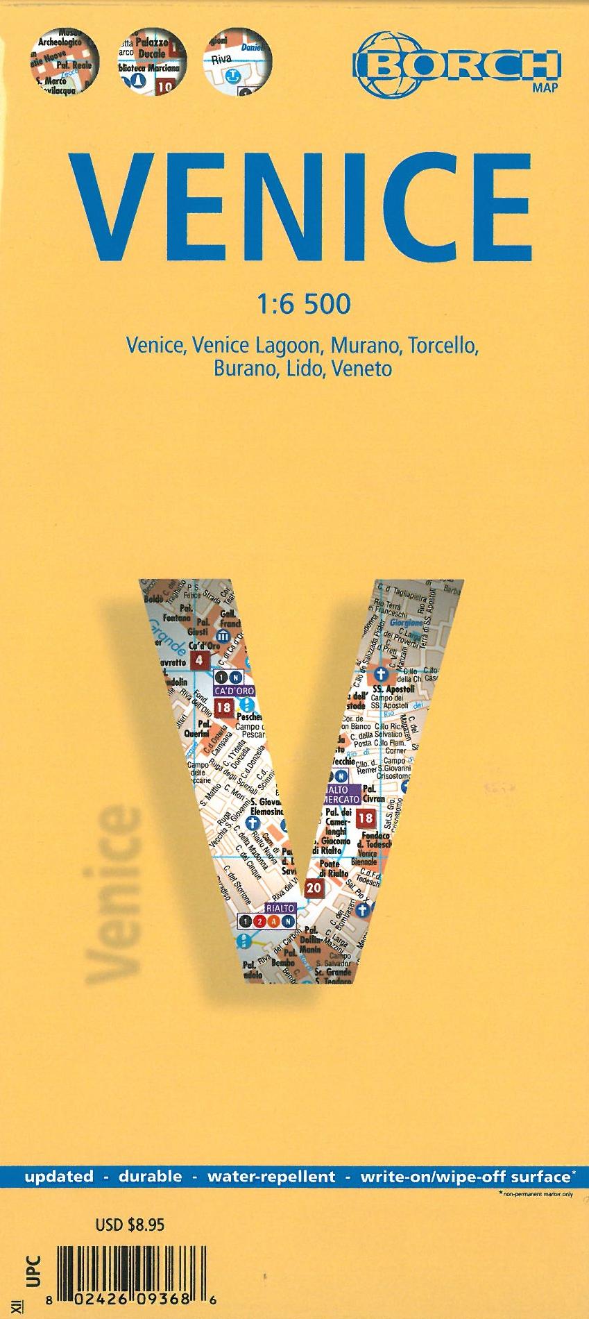 Venice / Venezia (lamineret), Borch Map 1:6.500