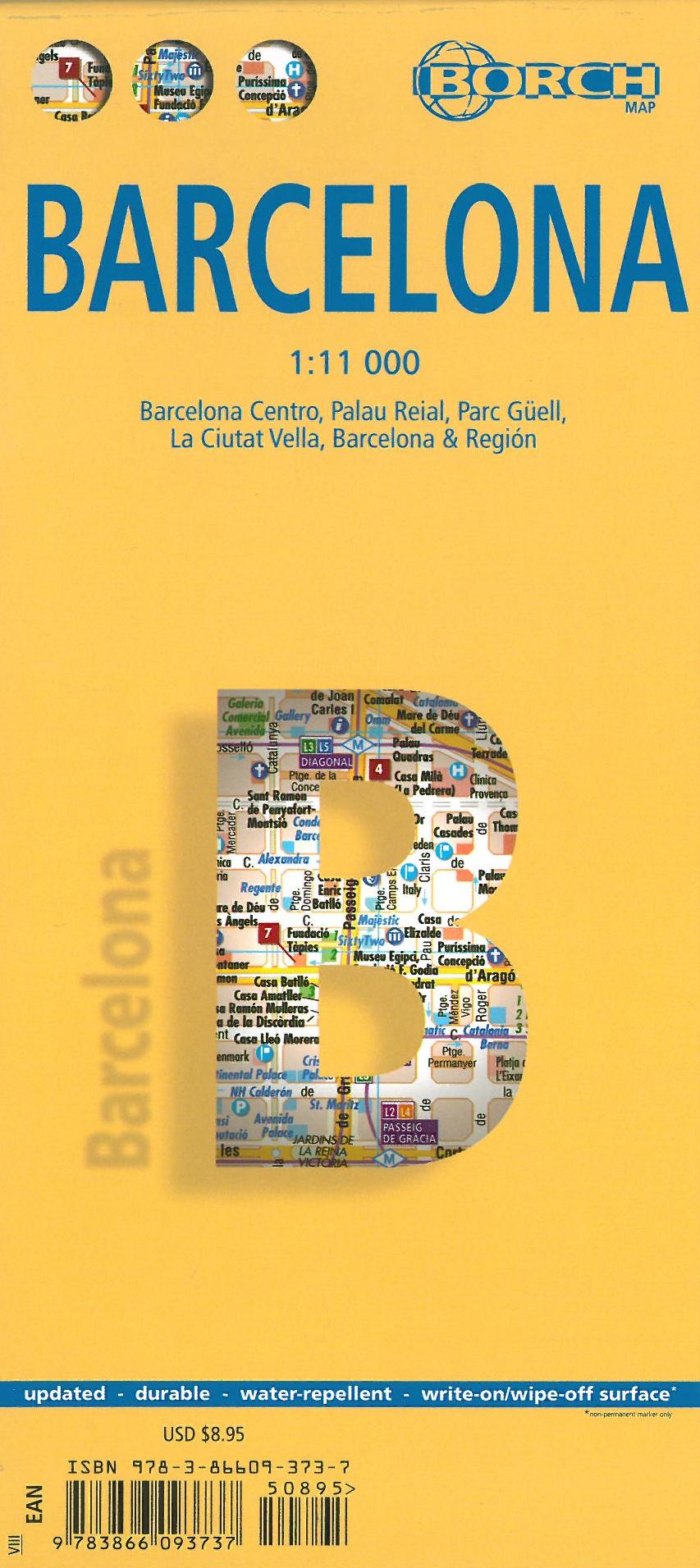 Barcelona (lamineret), Borch Map 1:11.000