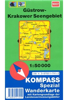Güstrow-Krakower Seengebiet, Kompass Wanderkarte 1007 1:50 000