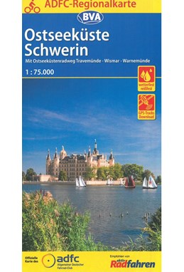 Ostseeküste Schwerin: Mit Ostseeküstenradweg Travemünde - Wismar - Warnemünde, ADFC Regionalkarte