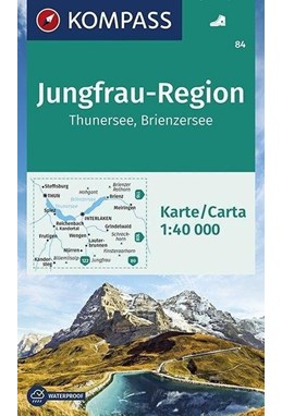 Jungfrau-Region, Thunersee, Brienzersee, Kompass Wanderkarte 84