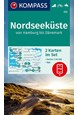 Nordseeküste von Hamburg bis Dänemark, Kompass Wander Rad Karte 723