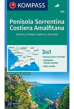 Penisola Sorrentina Costiera Amalfitana: Vesuvio, Pompei, Salerno, Sorrento, Kompass Wanderkarte 682