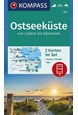 Ostseeküste von Lübeck bis Dänemark, Kompass Wander- und Fahrradkarte 724