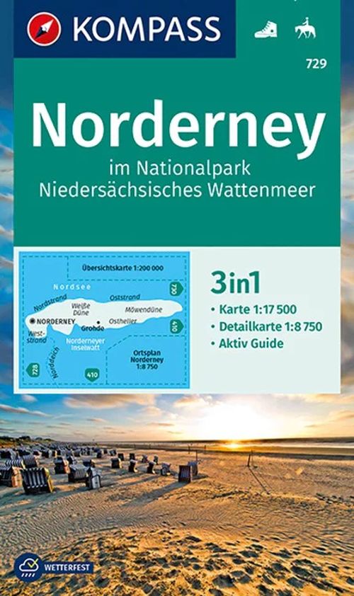 Insel Norderney, Kompass Wanderkarte 729