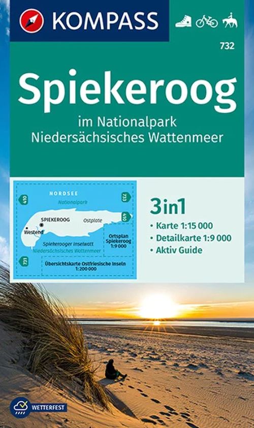 Spiekeroog im Nationalpark NIedersächsisches Wattenmeer, Kompass Wanderkarte 732