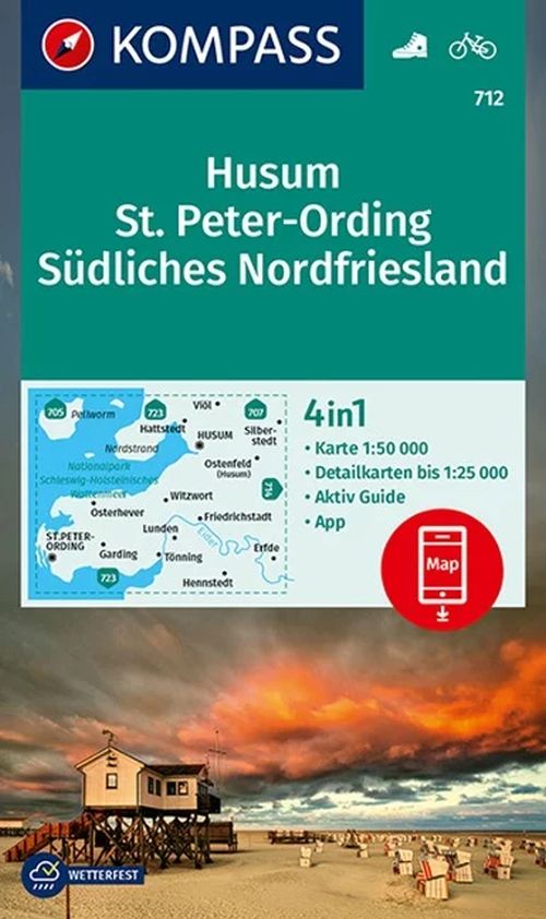 Husum, St. Peter-Ording, Südliches Nordfriesland, Kompass Wanderkarte 712