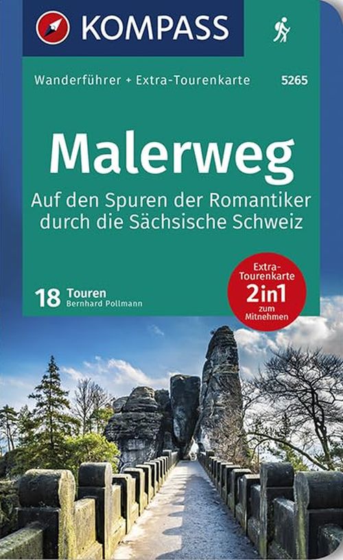 Malerweg - Auf den Spuren der Romantiker durch die Sächsische Schweiz, KOMPASS Wanderführer 5265