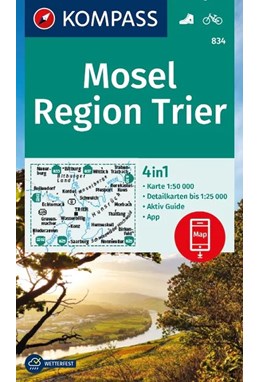 Mosel Region Trier, Kompass Wander- und Radkarte 834