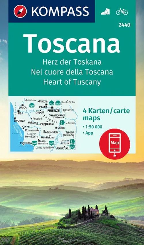 Toscana: Heart of Tuscany, Kompass Hiking & Cycling map 2440