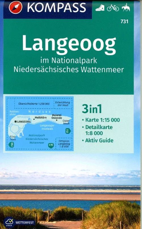 Langeoog im Nationalpark Niedersächsisches Wattenmeer, Kompass Wanderkarte 731