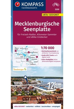 Mecklenburgische Seenplatte, Kompass Fahrradkarte 3320