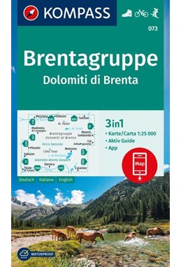 Dolomiti di Brenta, Kompass Wanderkarte 73