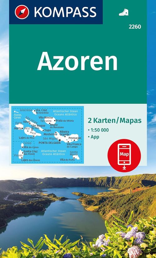 Azoren - Azores, Kompass Wanderkarte 2260