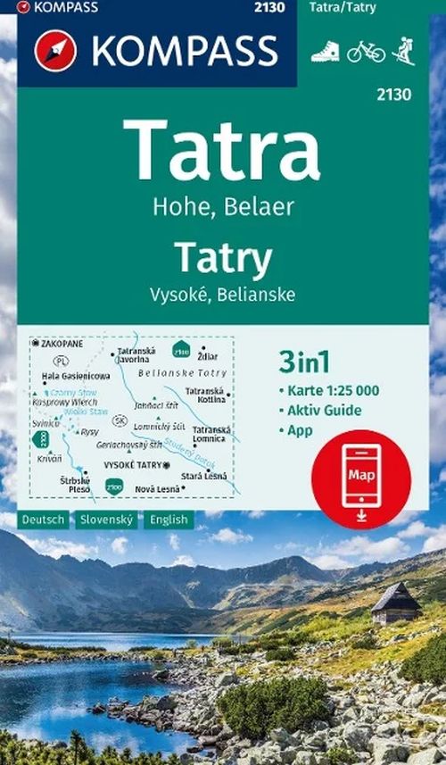 Tatra: Hohe, Belaer, Kompass Wanderkarte 2130
