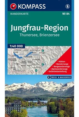 Jungfrau-Region, Thunersee, Brienzersee, Kompass Wanderkarte 84