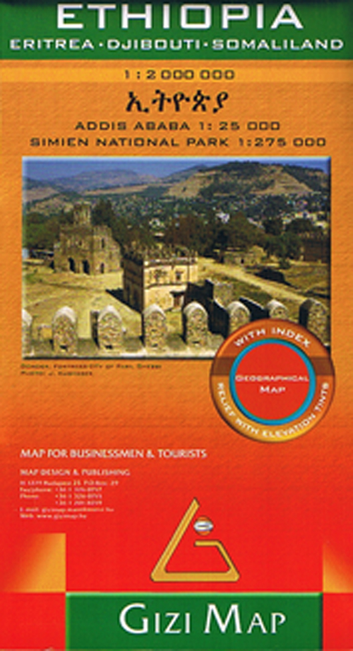 Ethiopia, Eritrea, Djibouti, Somaliland, Gizi geographical map
