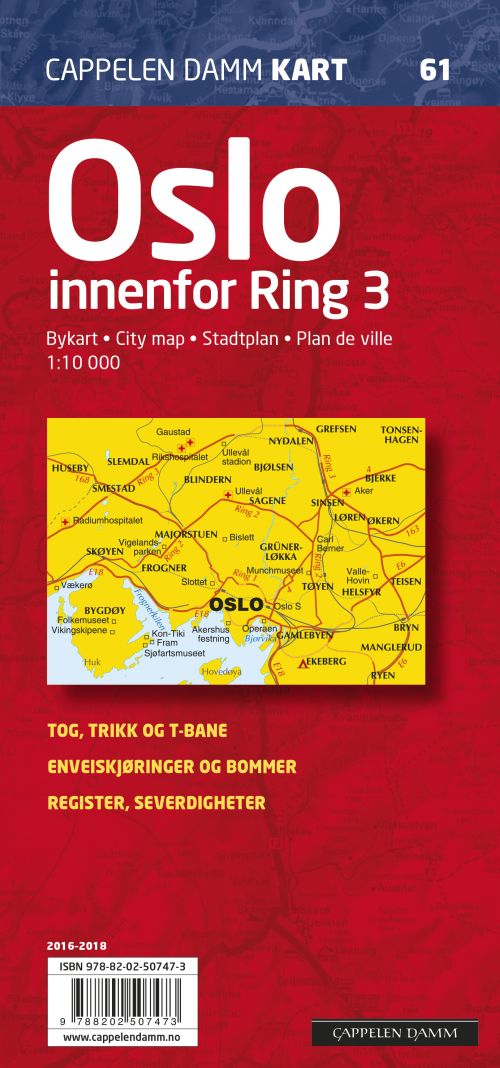 Oslo innenfor Ring 3 : bykart = city map = Stadtplan = plan de ville  1:10.000