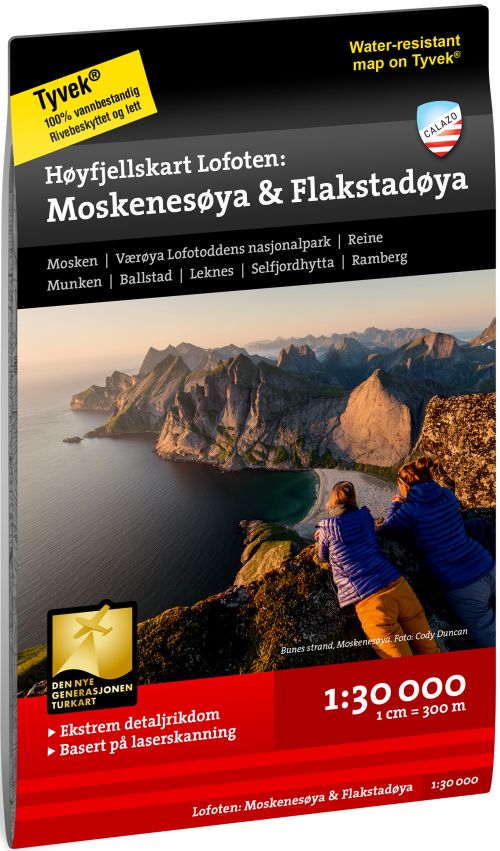 Høyfjellskart Lofoten : Moskenesøya & Flakstadøya 1:30 000