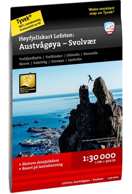 Høyfjellskart Lofoten : Austvågøya - Svolvær 1:30 000