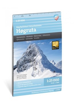 Høyfjellskart Jotunheimen : Høgruta 1:25 000 : Gjendesheim Bessheim Memurubu Glitterheim Spiterstulen Liervassbu Krossbu