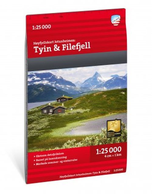 Høyfjellskart Jotunheimen : Tyin & Filefjell 1:25.000